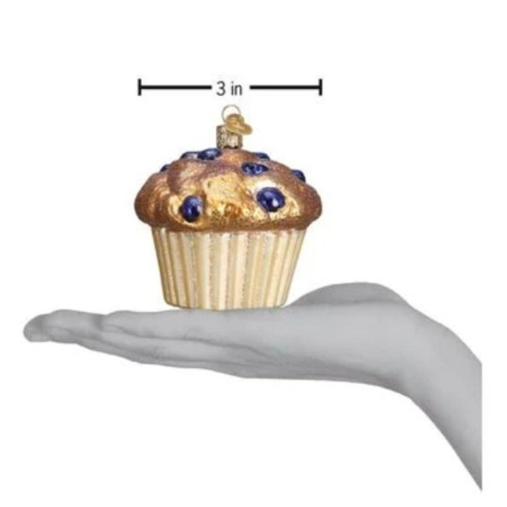 Blueberry Muffin Glass Old World Christmas Ornament